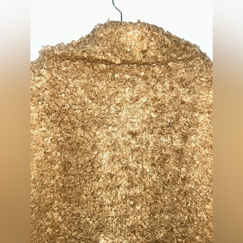 MOON RIVER ANTHROPOLOGY Peak Collar sherpa Tan Coat Size S - Picture 7 of 8
